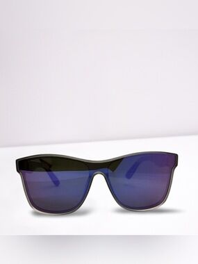 Mirrored Blue Lens Cat-Eye Sunglasses